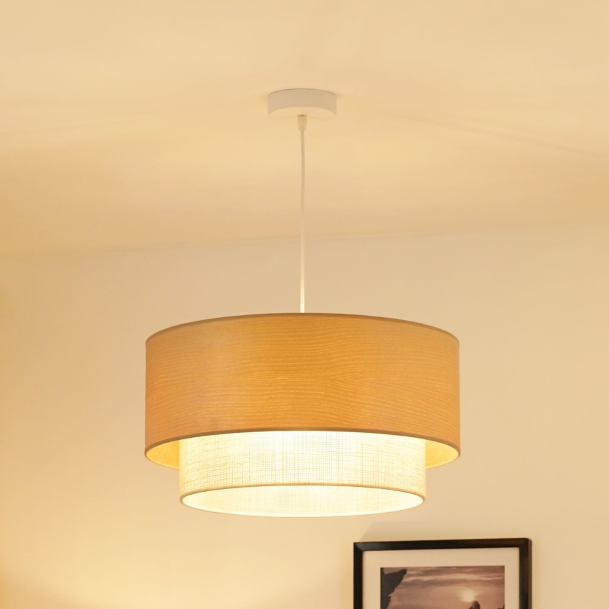 Brilagi - Lustra ar auklu ARIZONA BOHO 1xE27/15W/230V d. 45 cm bēša/balta