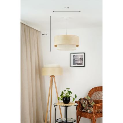 Brilagi - Lustra ar auklu ARIZONA BOHO 1xE27/15W/230V d. 45 cm bēša/balta