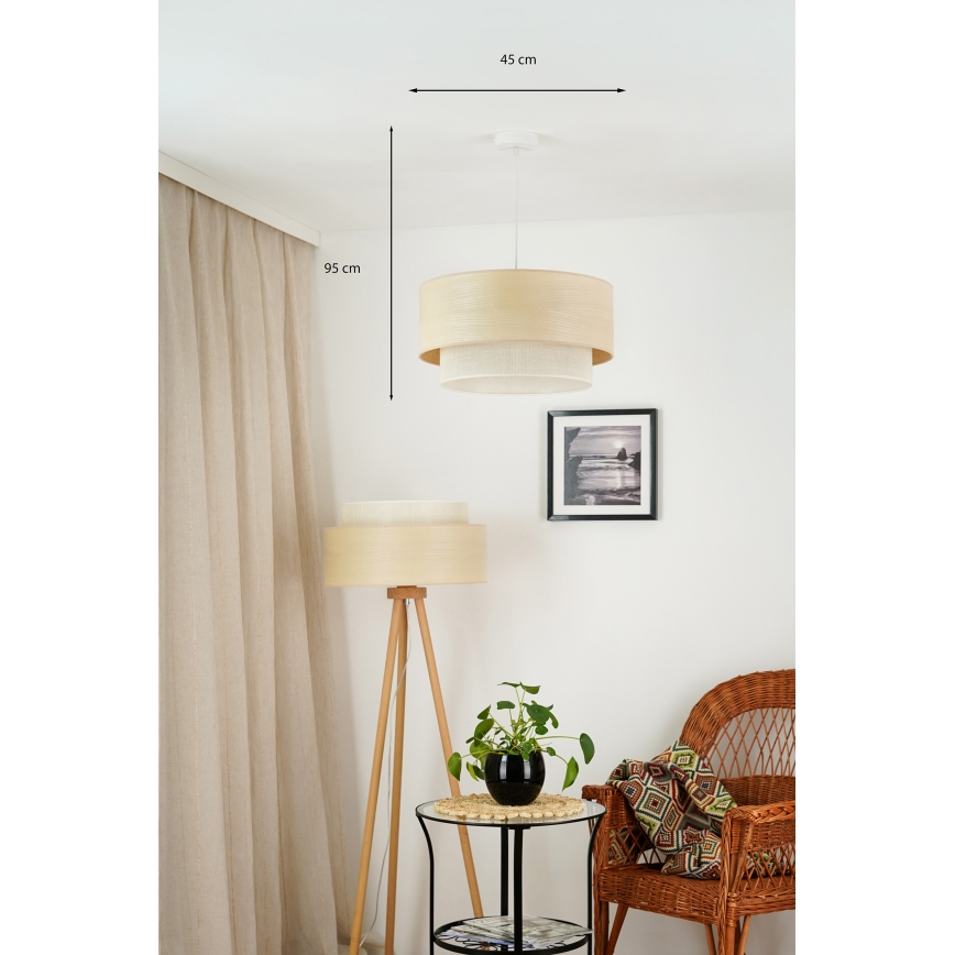 Brilagi - Lustra ar auklu ARIZONA BOHO 1xE27/15W/230V d. 45 cm bēša/balta