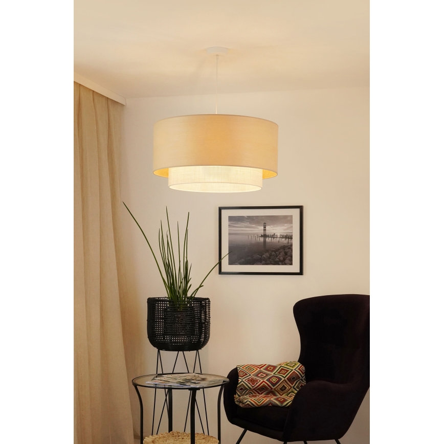 Brilagi - Lustra ar auklu ARIZONA BOHO 1xE27/15W/230V d. 60 cm bēša/balta