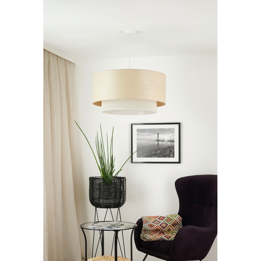 Brilagi - Lustra ar auklu ARIZONA BOHO 1xE27/15W/230V d. 60 cm bēša/balta