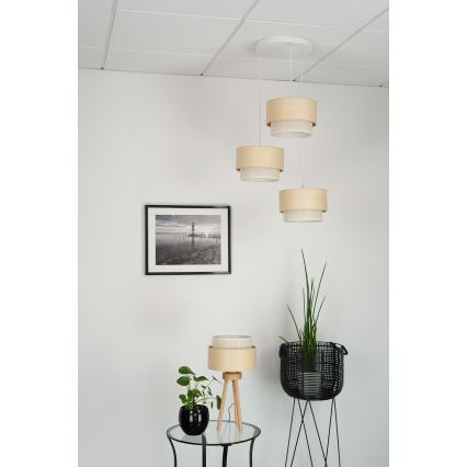 Brilagi - Lustra ar auklu ARIZONA BOHO 3xE27/15W/230V bēša/balta