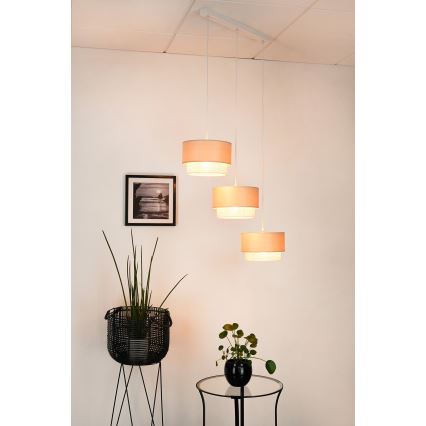 Brilagi - Lustra ar auklu ARIZONA BOHO 3xE27/15W/230V bēša/balta