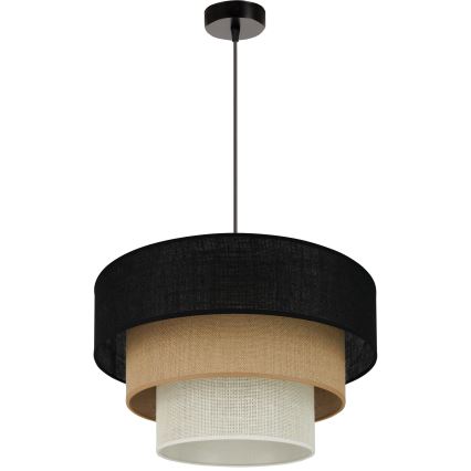 Brilagi - Lustra ar auklu ASPEN LUNETA 1xE27/15W/230V d. 45 cm melna/bēša/krēmkrāsa