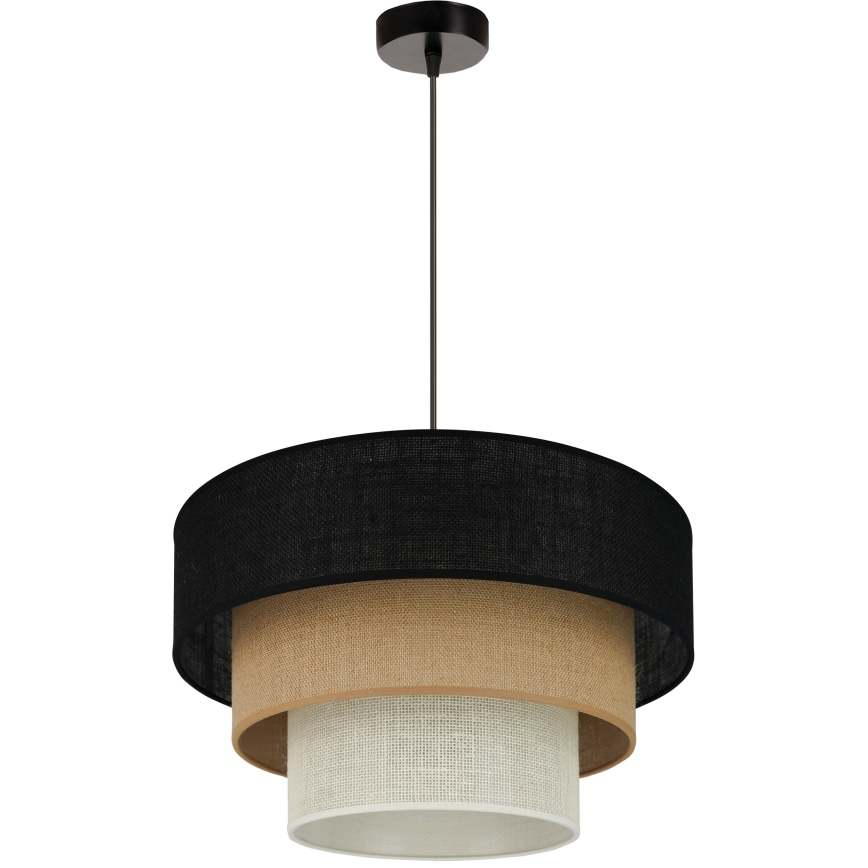 Brilagi - Lustra ar auklu ASPEN LUNETA 1xE27/15W/230V d. 45 cm melna/bēša/krēmkrāsa