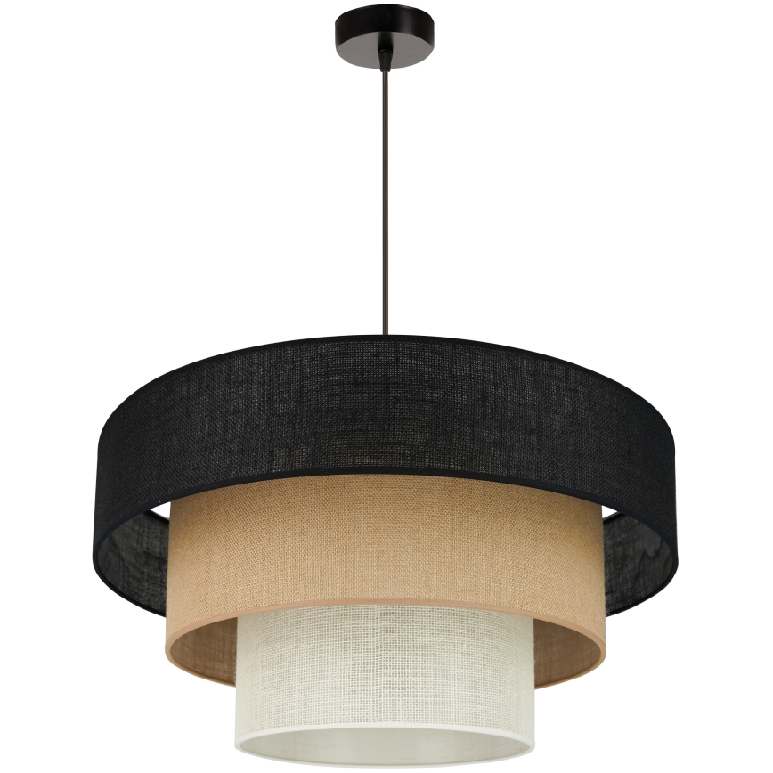 Brilagi - Lustra ar auklu ASPEN LUNETA 1xE27/15W/230V d. 60 cm melna/bēša/krēmkrāsa