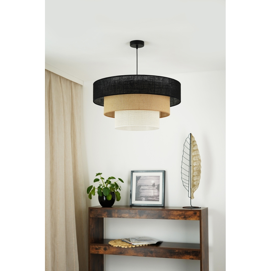 Brilagi - Lustra ar auklu ASPEN LUNETA 1xE27/15W/230V d. 60 cm melna/bēša/krēmkrāsa