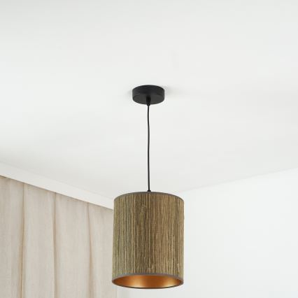 Brilagi - Lustra ar auklu BOSTON ROLLER 1xE27/15W/230V d. 21 cm salmi brūna/zelta