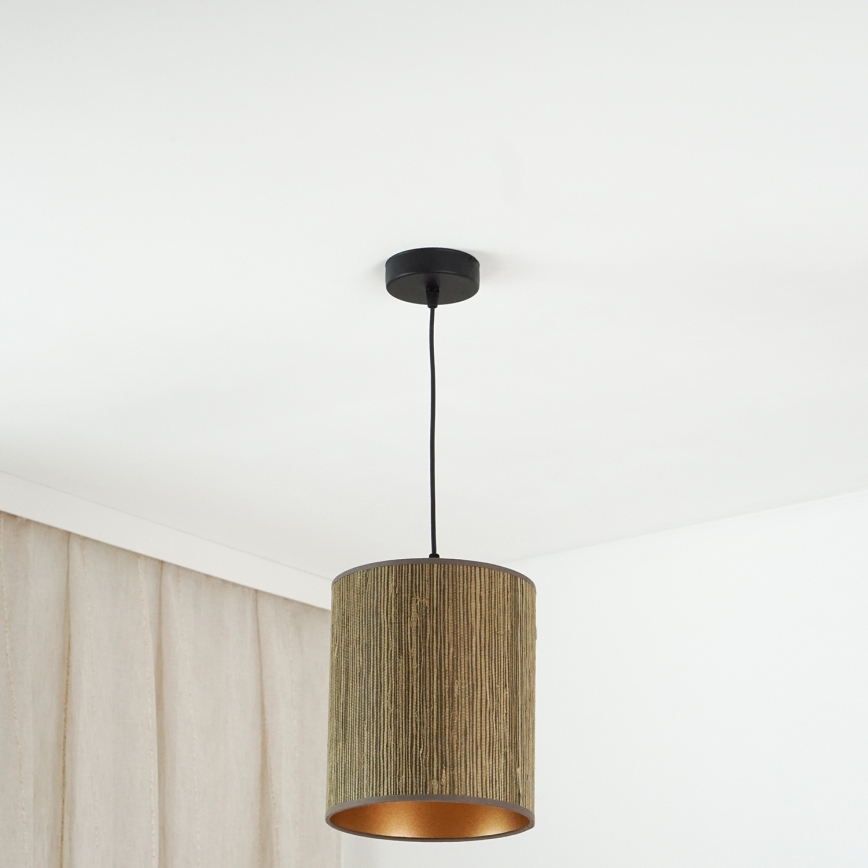 Brilagi - Lustra ar auklu BOSTON ROLLER 1xE27/15W/230V d. 21 cm salmi brūna/zelta
