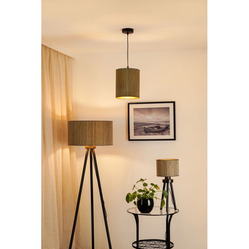 Brilagi - Lustra ar auklu BOSTON ROLLER 1xE27/15W/230V d. 21 cm salmi brūna/zelta