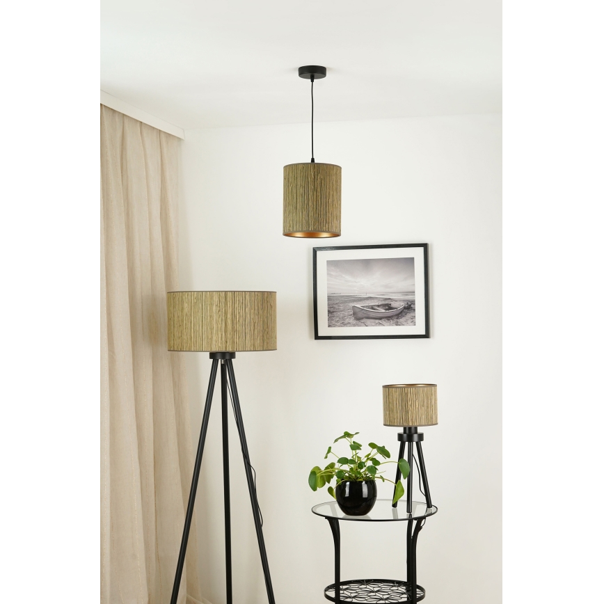 Brilagi - Lustra ar auklu BOSTON ROLLER 1xE27/15W/230V d. 21 cm salmi brūna/zelta