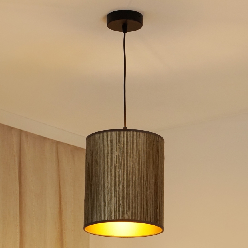 Brilagi - Lustra ar auklu BOSTON ROLLER 1xE27/15W/230V d. 21 cm salmi brūna/zelta