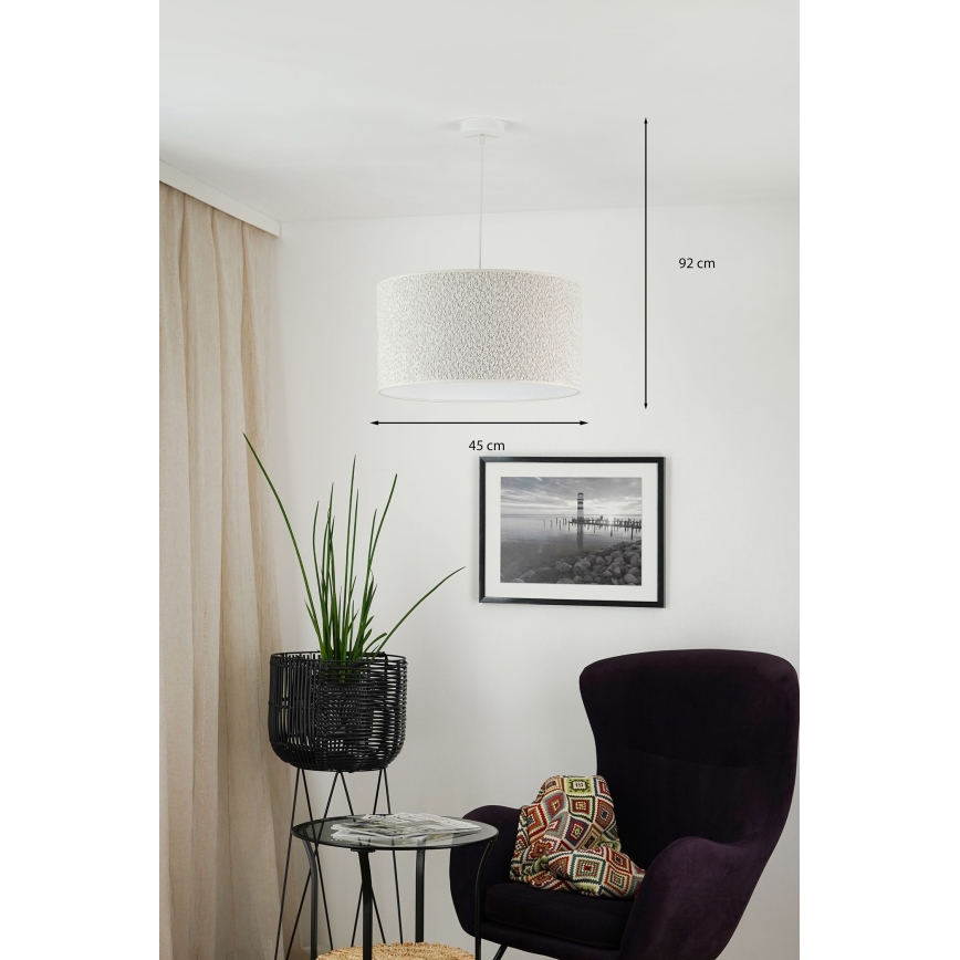 Brilagi - Lustra ar auklu BOUCLE ROLLER 1xE27/15W/230V d. 45 cm krēmkrāsa