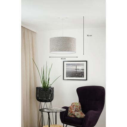 Brilagi - Lustra ar auklu BOUCLE ROLLER 1xE27/15W/230V d. 45 cm pelēka