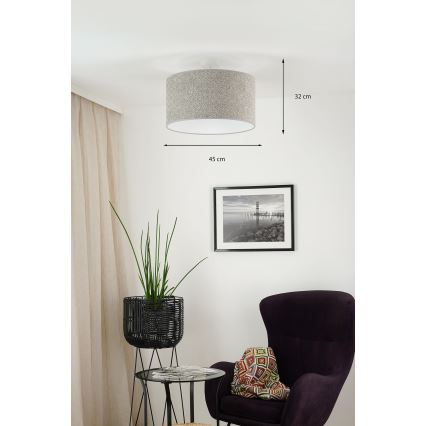 Brilagi - Lustra ar auklu BOUCLE ROLLER 1xE27/15W/230V d. 45 cm pelēka