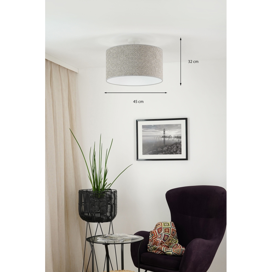Brilagi - Lustra ar auklu BOUCLE ROLLER 1xE27/15W/230V d. 45 cm pelēka