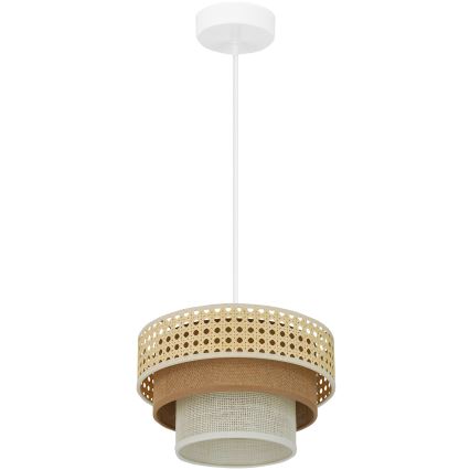 Brilagi - Lustra ar auklu CEDAR LUNETA 1xE27/15W/230V d. 25 cm bēša/brūna/krēmkrāsa
