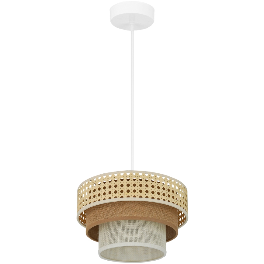 Brilagi - Lustra ar auklu CEDAR LUNETA 1xE27/15W/230V d. 25 cm bēša/brūna/krēmkrāsa