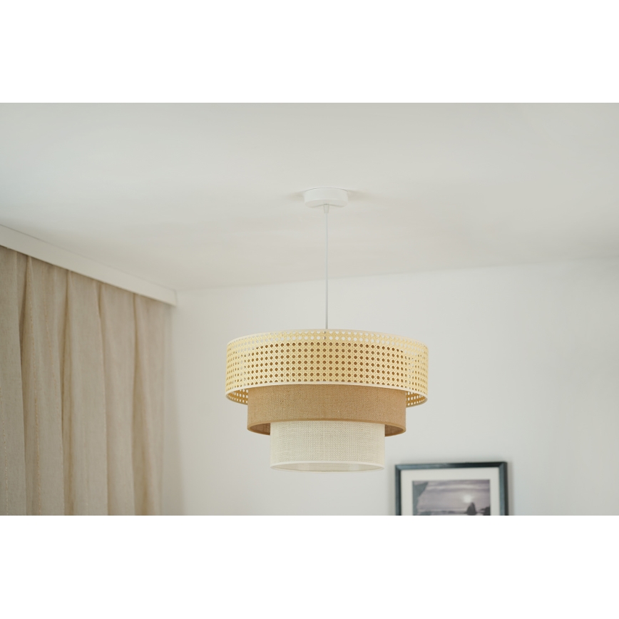 Brilagi - Lustra ar auklu CEDAR LUNETA 1xE27/15W/230V d. 45 cm bēša/brūna/krēmkrāsa