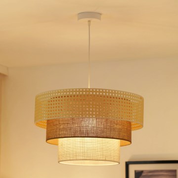 Brilagi - Lustra ar auklu CEDAR LUNETA 1xE27/15W/230V d. 45 cm bēša/brūna/krēmkrāsa