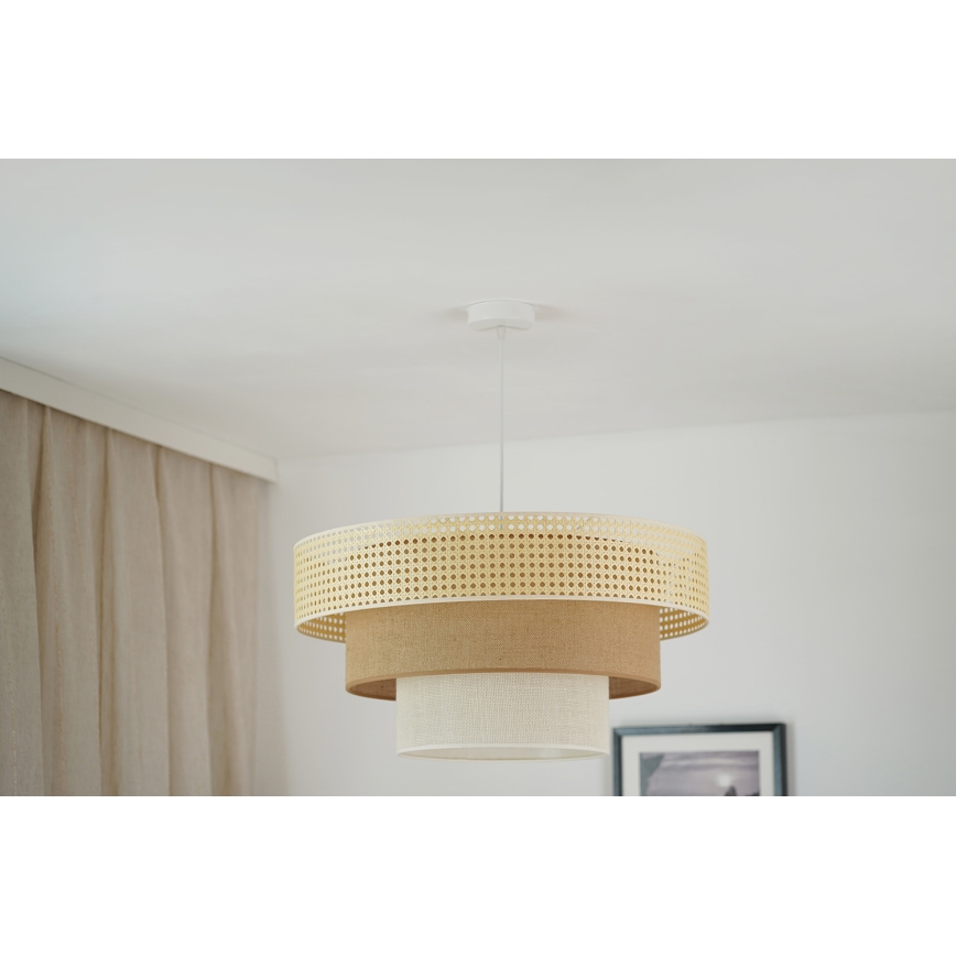 Brilagi - Lustra ar auklu CEDAR LUNETA 1xE27/15W/230V d. 60 cm bēša/brūna/krēmkrāsa