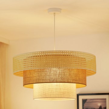Brilagi - Lustra ar auklu CEDAR LUNETA 1xE27/15W/230V d. 60 cm bēša/brūna/krēmkrāsa