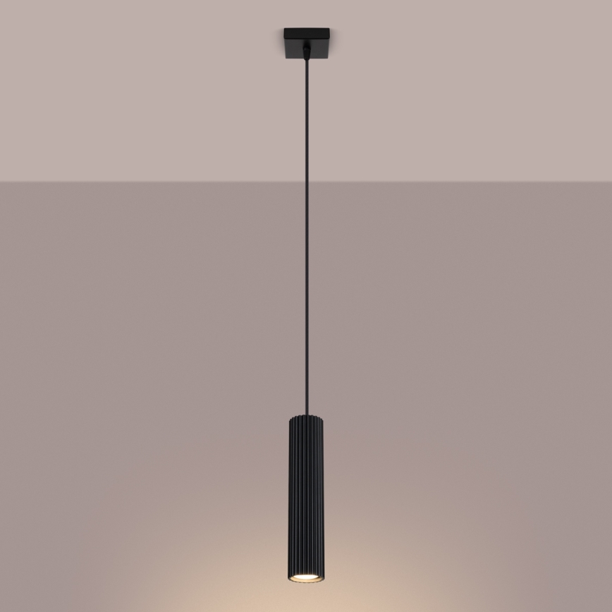 Brilagi - Lustra ar auklu CRESTO 1xGU10/10W/230V melna
