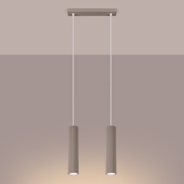 Brilagi - Lustra ar auklu CRESTO 2xGU10/10W/230V taupe
