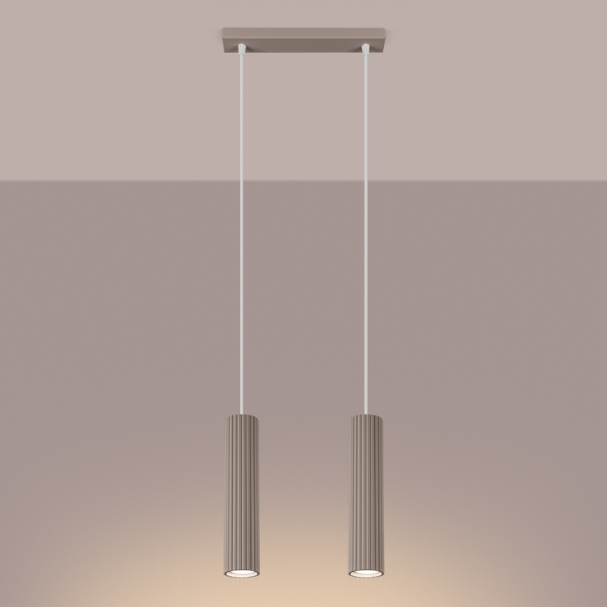 Brilagi - Lustra ar auklu CRESTO 2xGU10/10W/230V taupe