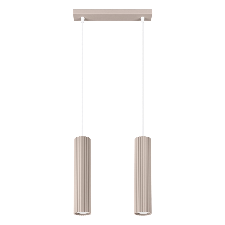 Brilagi - Lustra ar auklu CRESTO 2xGU10/10W/230V taupe