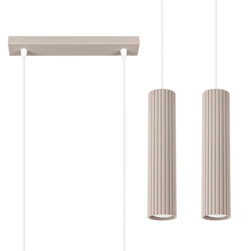 Brilagi - Lustra ar auklu CRESTO 2xGU10/10W/230V taupe