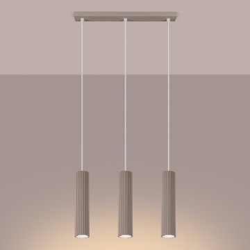 Brilagi - Lustra ar auklu CRESTO 3xGU10/10W/230V taupe