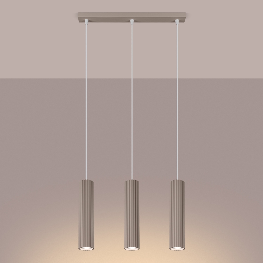 Brilagi - Lustra ar auklu CRESTO 3xGU10/10W/230V taupe