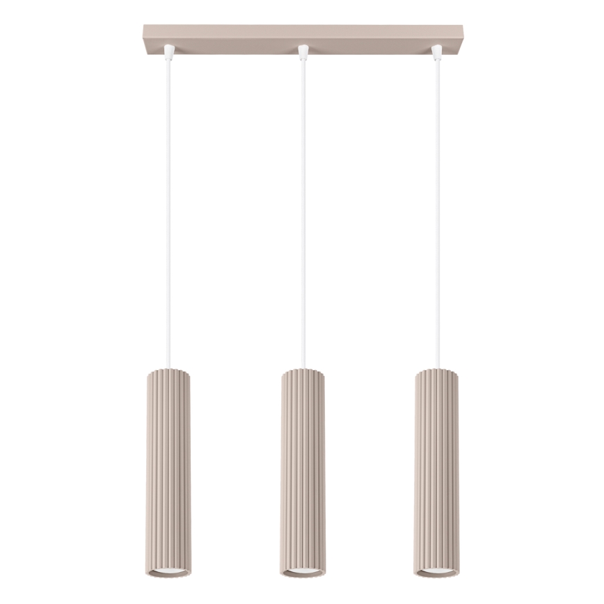 Brilagi - Lustra ar auklu CRESTO 3xGU10/10W/230V taupe