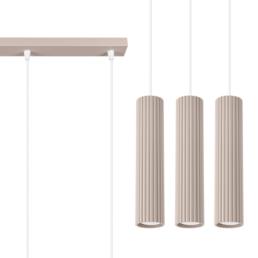 Brilagi - Lustra ar auklu CRESTO 3xGU10/10W/230V taupe