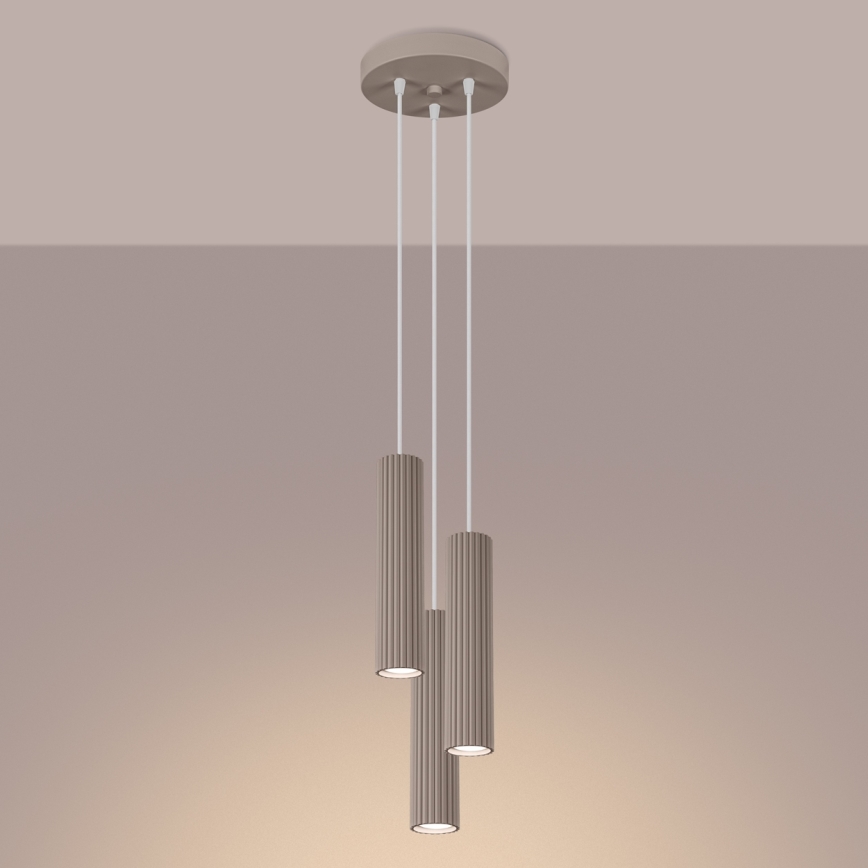 Brilagi - Lustra ar auklu CRESTO 3xGU10/10W/230V taupe