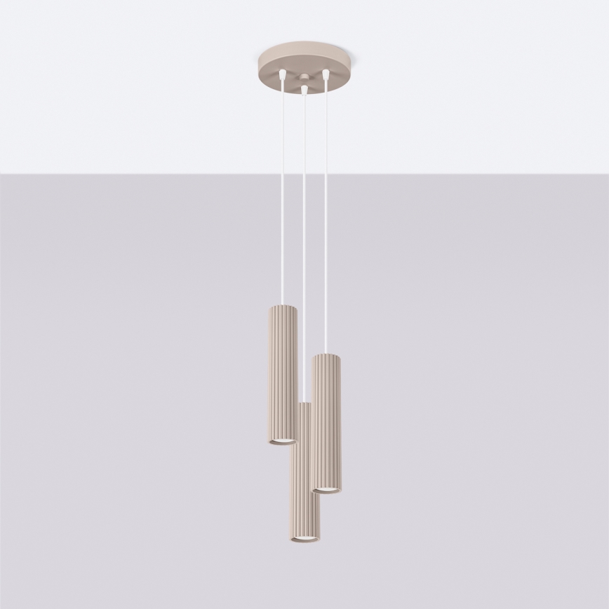 Brilagi - Lustra ar auklu CRESTO 3xGU10/10W/230V taupe