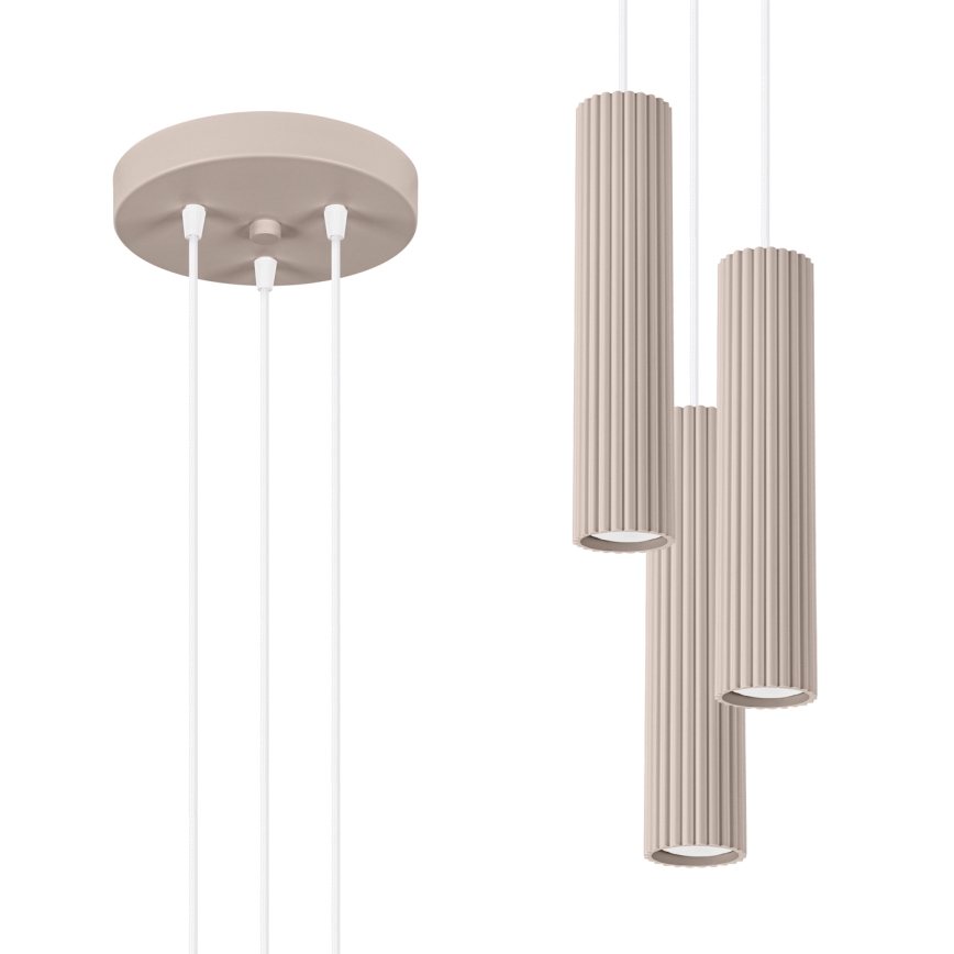 Brilagi - Lustra ar auklu CRESTO 3xGU10/10W/230V taupe