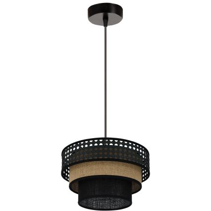 Brilagi - Lustra ar auklu DAKOTA LUNETA 1xE27/15W/230V d. 25 cm melna/bēša