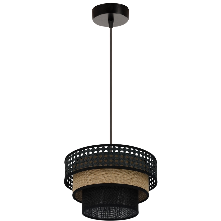 Brilagi - Lustra ar auklu DAKOTA LUNETA 1xE27/15W/230V d. 25 cm melna/bēša