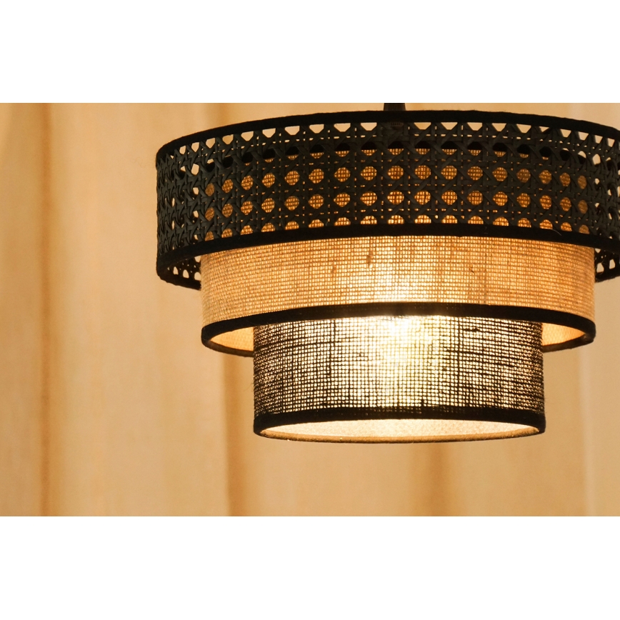 Brilagi - Lustra ar auklu DAKOTA LUNETA 1xE27/15W/230V d. 25 cm melna/bēša