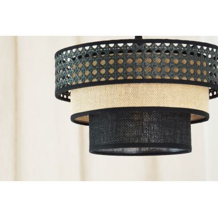 Brilagi - Lustra ar auklu DAKOTA LUNETA 1xE27/15W/230V d. 25 cm melna/bēša