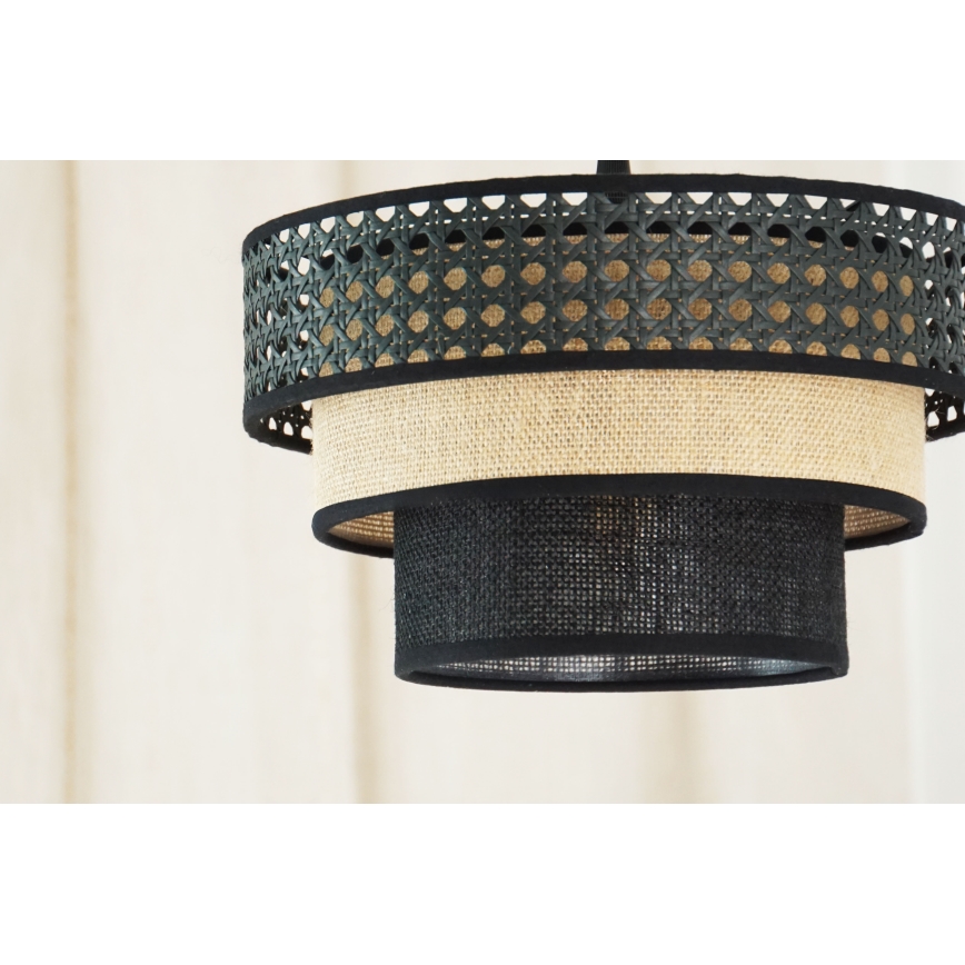 Brilagi - Lustra ar auklu DAKOTA LUNETA 1xE27/15W/230V d. 25 cm melna/bēša