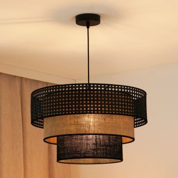 Brilagi - Lustra ar auklu DAKOTA LUNETA 1xE27/15W/230V d. 45 cm melna/bēša
