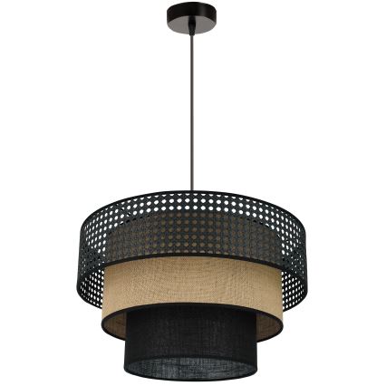 Brilagi - Lustra ar auklu DAKOTA LUNETA 1xE27/15W/230V d. 45 cm melna/bēša