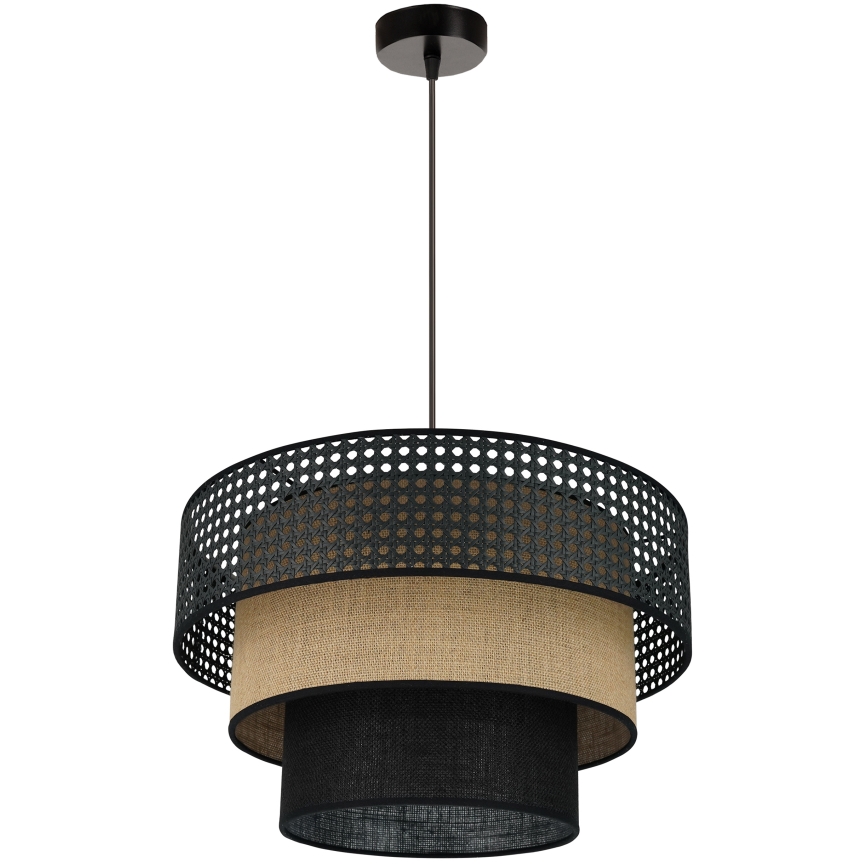 Brilagi - Lustra ar auklu DAKOTA LUNETA 1xE27/15W/230V d. 45 cm melna/bēša