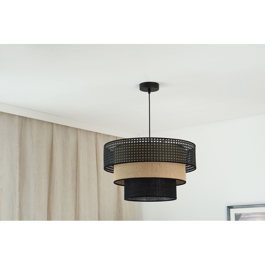 Brilagi - Lustra ar auklu DAKOTA LUNETA 1xE27/15W/230V d. 45 cm melna/bēša