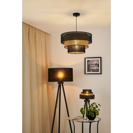 Brilagi - Lustra ar auklu DAKOTA LUNETA 1xE27/15W/230V d. 45 cm melna/bēša