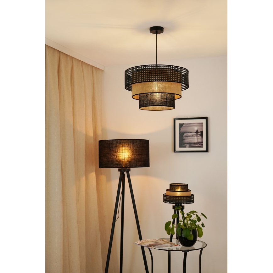 Brilagi - Lustra ar auklu DAKOTA LUNETA 1xE27/15W/230V d. 45 cm melna/bēša