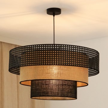 Brilagi - Lustra ar auklu DAKOTA LUNETA 1xE27/15W/230V d. 60 cm melna/bēša